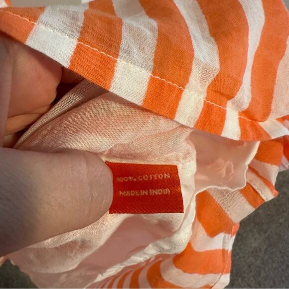 Tuckernuck Oliphant Orange White Cotton Striped Maxi Dress Large - Picture 8 of 15